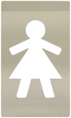 Nerezová cedulka WC Ženy - prohnutá