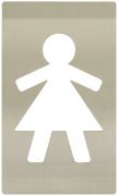 Nerezová cedulka WC Ženy - prohnutá