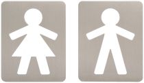Nerezové cedulky WC Ženy a WC Muži - rovné
