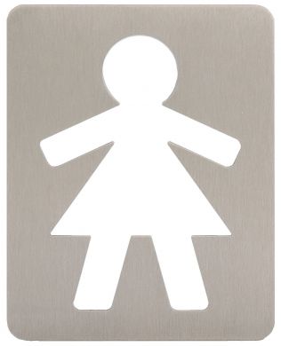 Nerezová cedulka WC Ženy - rovná
